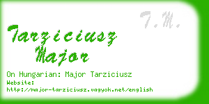 tarziciusz major business card